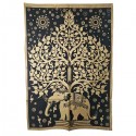 Petite Tenture Dorée Arbre de Vie & Elephant