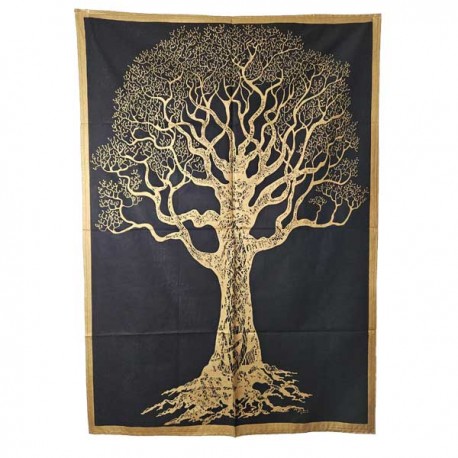 Petite Tenture Dorée Arbre de Vie & Elephant