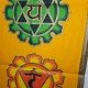Tenture indienne 7 Chakras Jaune