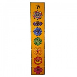 Tenture indienne 7 Chakras Jaune