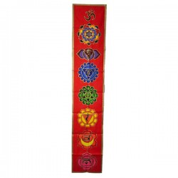 Tenture indienne 7 Chakras rouge