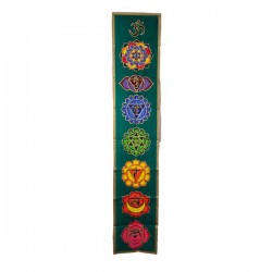 Tenture indienne 7 Chakras Vert