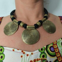 Collier Indien 3 Ronds dorés
