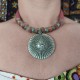 Collier Indien Pendentif Paon - Rouge