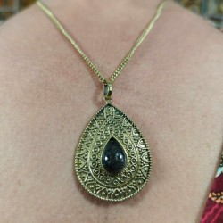 Chaine & Pendentif indien - Goutte