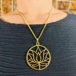 Chaine & Pendentif indien - Fleur de Lotus