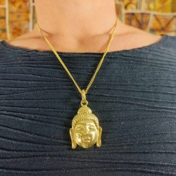 Chaine & Pendentif indien - Tête Bouddha