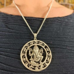 Collier Argenté Pendentif inde - Ganesh