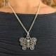 Collier Argenté Pendentif inde - Papillon ajouré