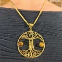 Collier Doré Chaine & Pendentif indien - Arbre de vie