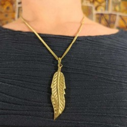 Collier Doré Chaine & Pendentif indien - Feuille