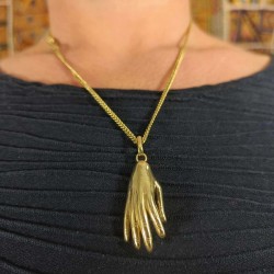 Collier Doré Chaine & Pendentif indien - Main