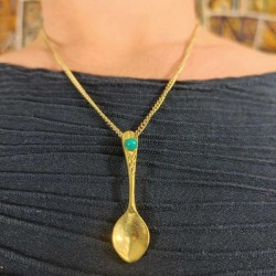 Collier Doré Chaine & Pendentif indien - Cuillère Coke