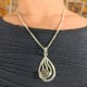 Collier Pendentif indien Argenté - Goutte Pierre