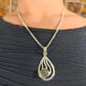 Collier Pendentif indien Argenté - Goutte Pierre