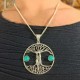 Collier Pendentif indien Argenté - Arbre de Vie