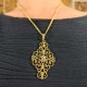 Pendentif et Chaine indienne - Rosace Pierre