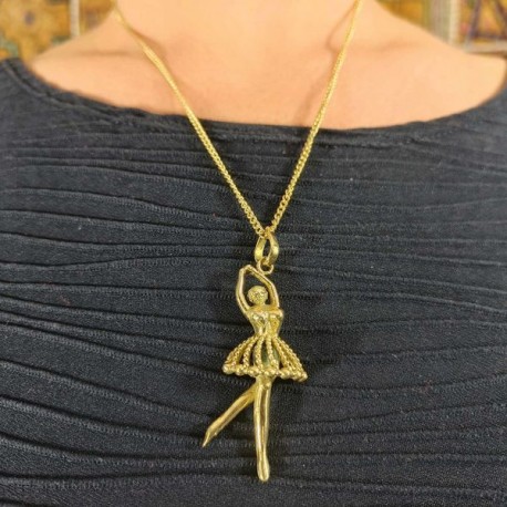 Pendentif et Chaine indienne - Danseuse