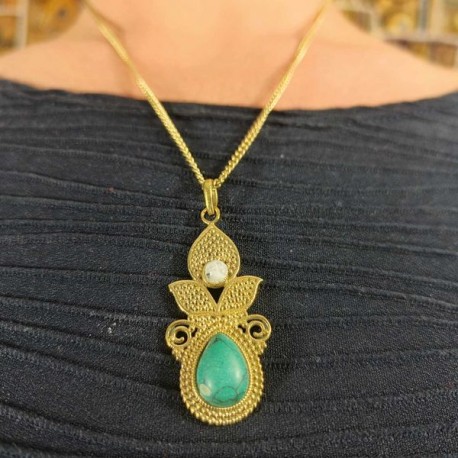 Pendentif et Chaine indienne - Diwali