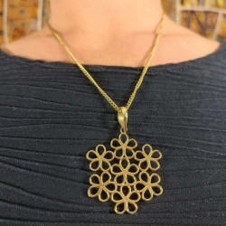 Pendentif et Chaine indienne - Fleur