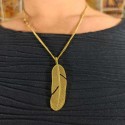Pendentif et Chaine indienne - Plume