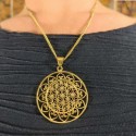 Pendentif et Chaine indienne - Fleur de Vie