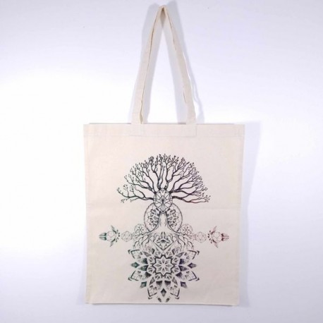 Sac indien Toile coton - Arbre 7 Chakras coloré