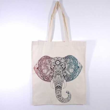 Sac indien Toile coton - Elephant coloré