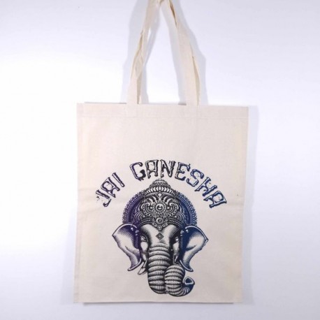 Sac cabas indien coton - Jai Ganesh coloré