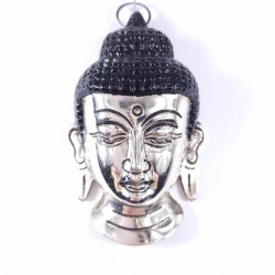 Masque Tête de Bouddha métal argenté
