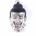 Masque Tête de Bouddha métal argenté