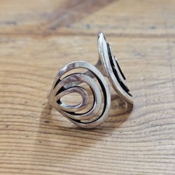 Bague indienne Spirale Métal argenté