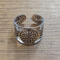 Bague soleil en métal argenté Indienne