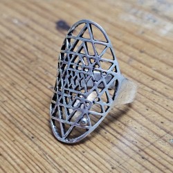 Bague Indienne en métal argenté réglable
