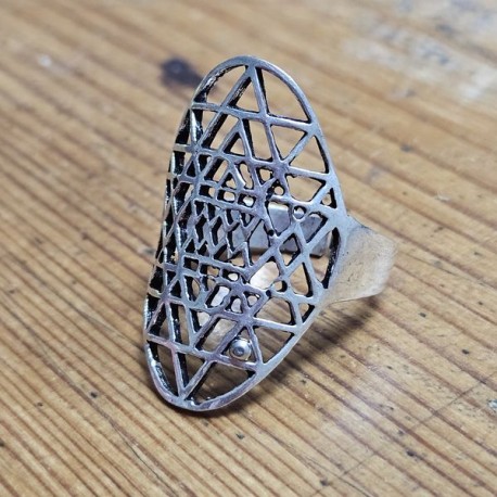 Bague Indienne en métal argenté réglable