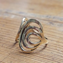 Bague indienne Spirale Métal Doré
