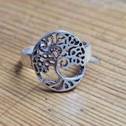 Bague Tree Life Indienne en métal argenté réglable