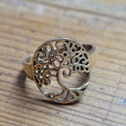 Bague Tree Life Indienne en métal doré réglable