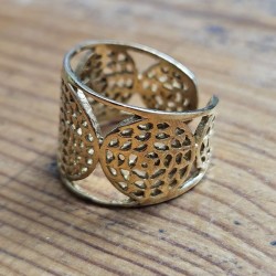 Bague soleil en métal doré Indienne