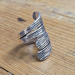 Bague carona en métal argenté Indienne