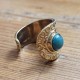 Bague Indienne métal doré avec Pierre