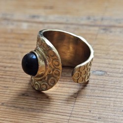 Bague ornée d'une pierre Métal doré Indienne