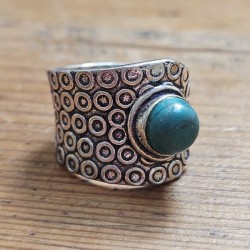 Bague ornée d'une pierre Métal argenté Indienne