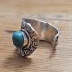 Bague ornée d'une pierre Métal argenté Indienne
