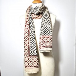 Echarpe-Châle-Paréo Block-Print fait main Inde