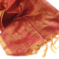 Foulard indien en soie tissage main