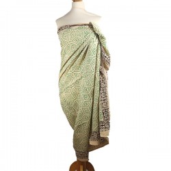 Foulard- paréo en coton BlockPrint Artisanat Inde