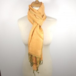 Foulard Jaune imprimé brocart de Bénarès