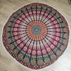 Grande Tenture-Nappe Indienne ronde 100% coton