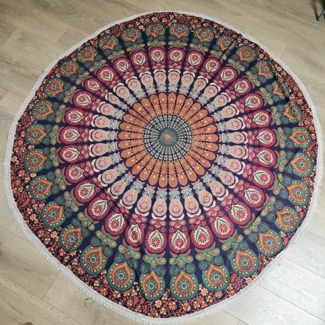 Grande Tenture-Nappe Indienne ronde 100% coton